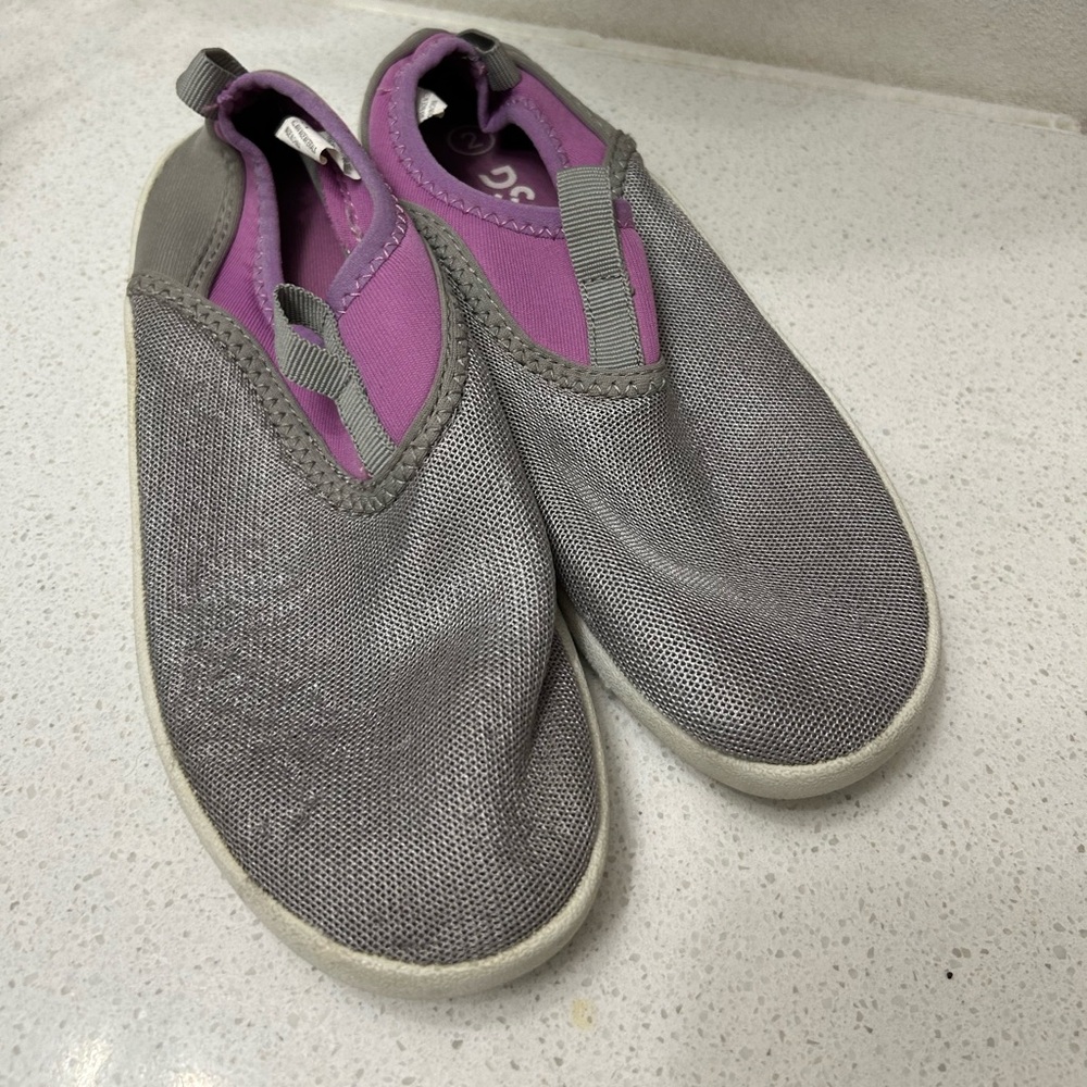 Gray and Purple Beach Water Shoes Girls size 2